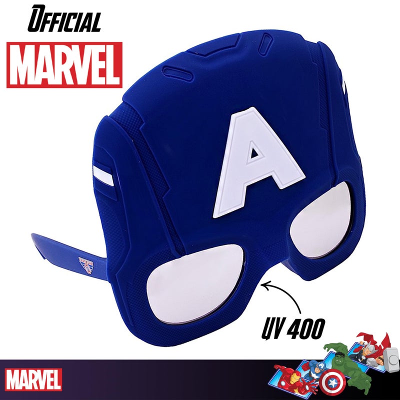 Sun-Staches Marvel Official Captain America Sunglasses | Costume Accessory Mask | UV400 | One Size Fits Most - Image 2